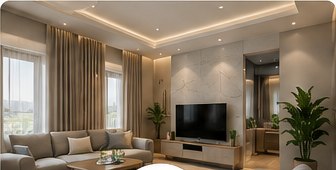 Salón reformado con acabado moderno